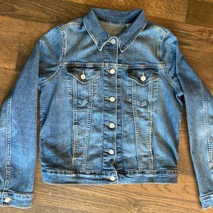 LEVIS STRAUSS Signature Denim Jean Jacket Button Stretch Trucker Blue Large Ite